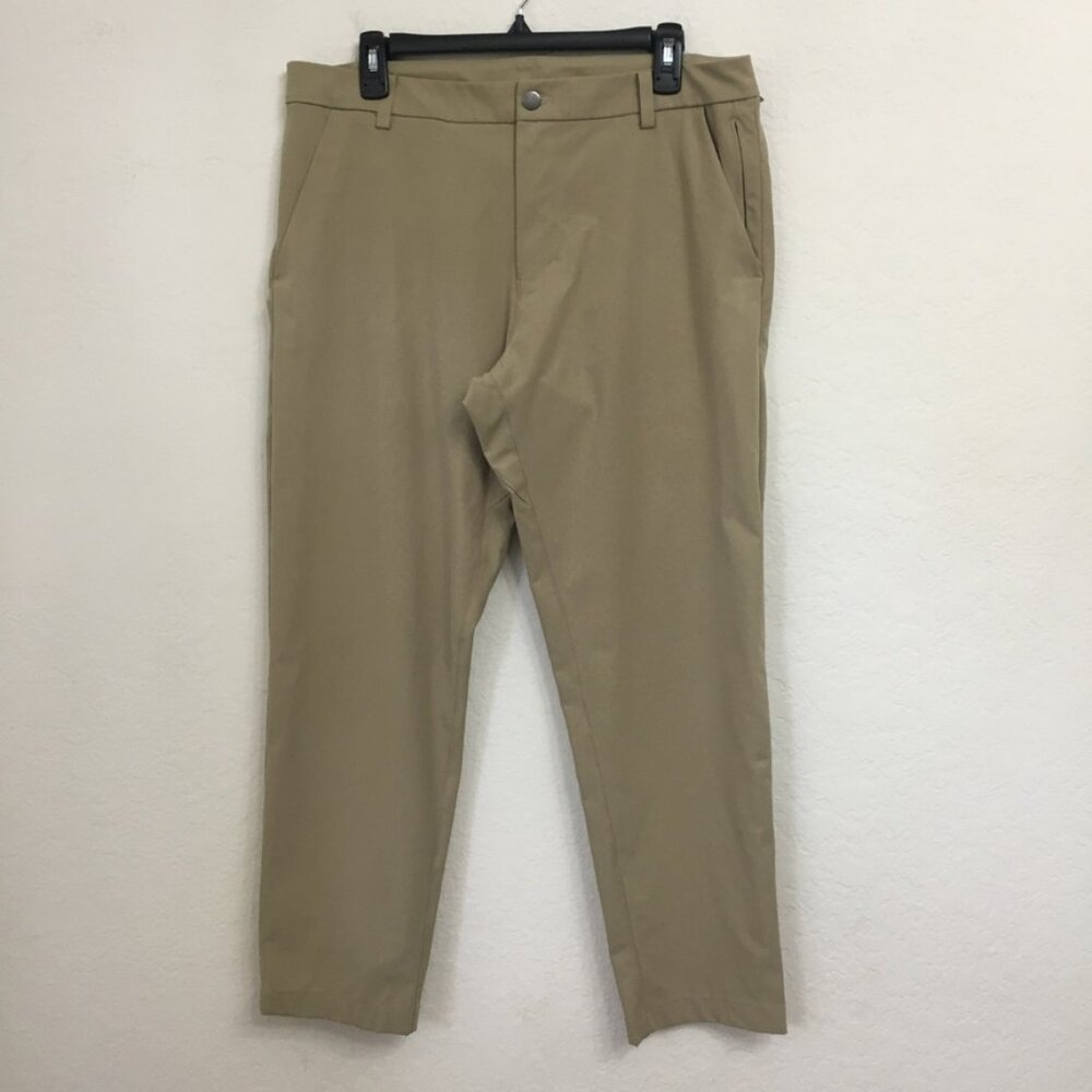 Lululemon Commission Pant Classic Mens Size 34 x 28 Stretch 5 Pockets Beige